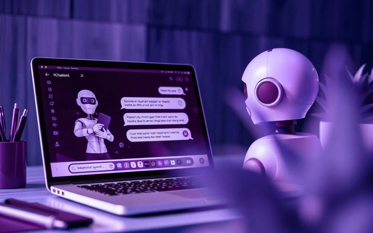Chatbot a marketingová automatizace na notebooku