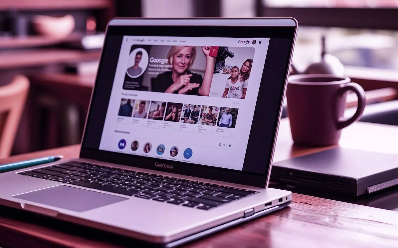 Google Business Profile na notebooku s recenzemi
