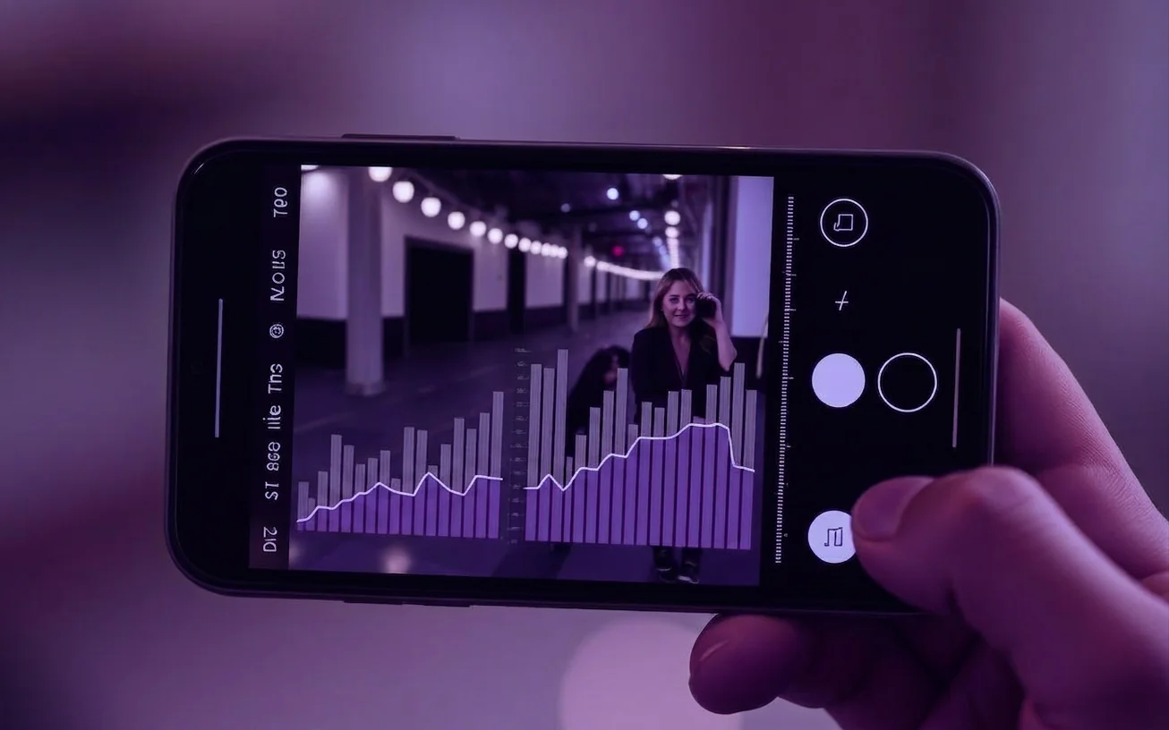 Smartphone natáčející krátké video pro Instagram Reels