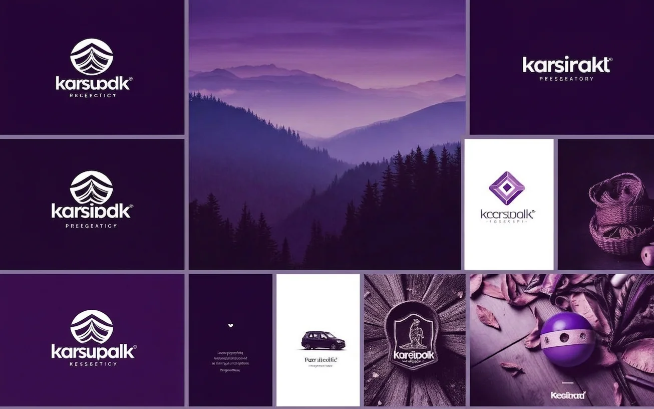 Brand moodboard s vizuální identitou značky