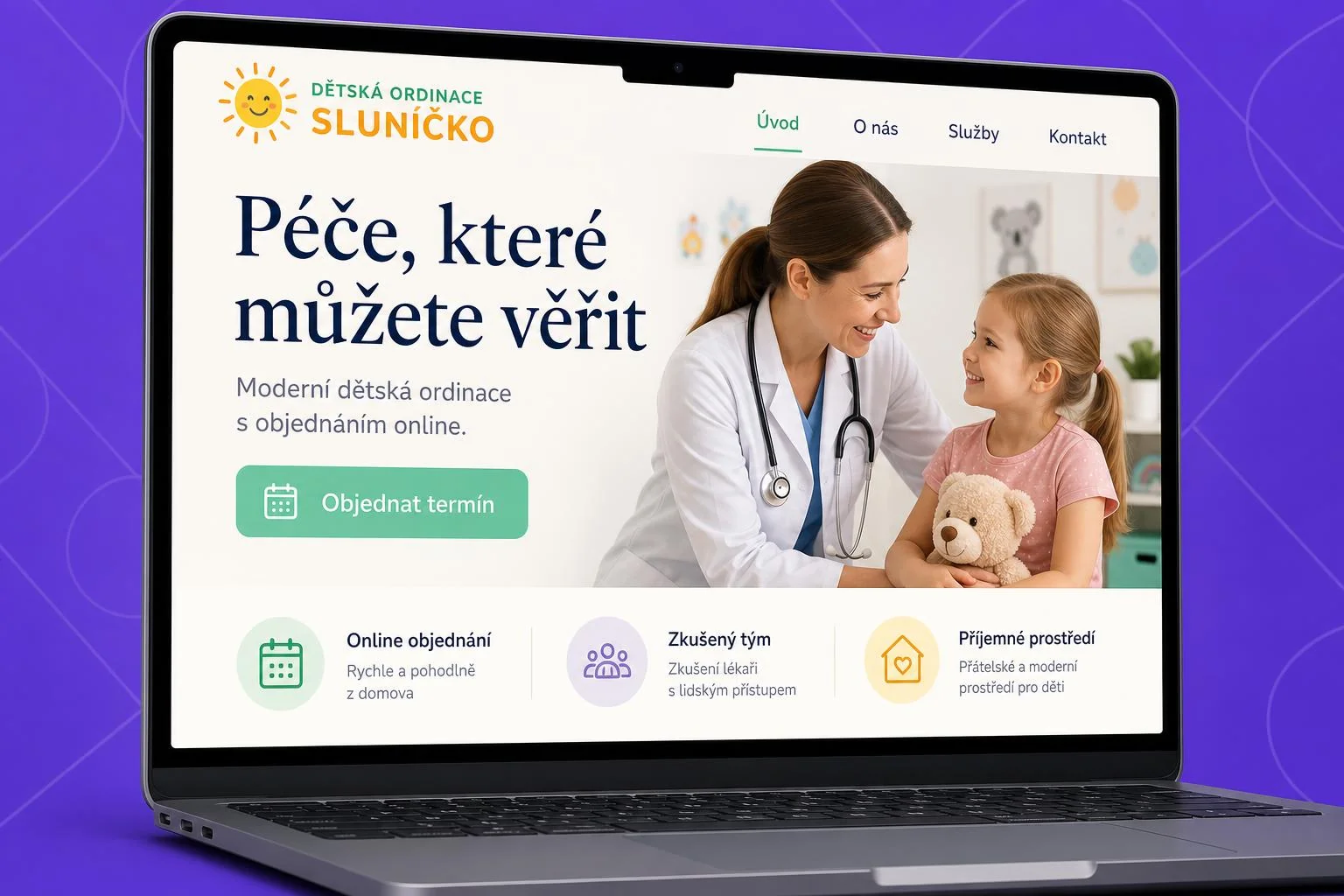Ukázka možného řešení — Web pro ordinaci a kliniku