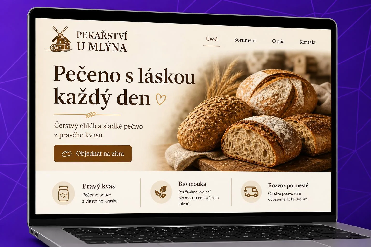 Ukázka možného řešení — Web pro řemeslnou výrobu