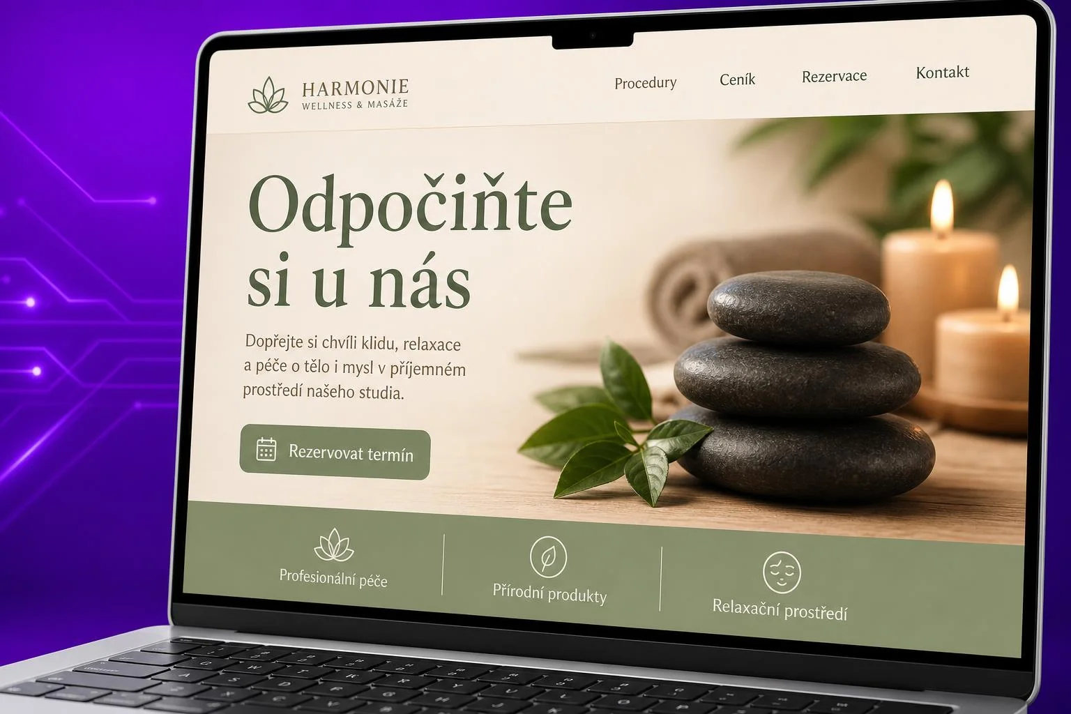 Návrh webu — Wellness