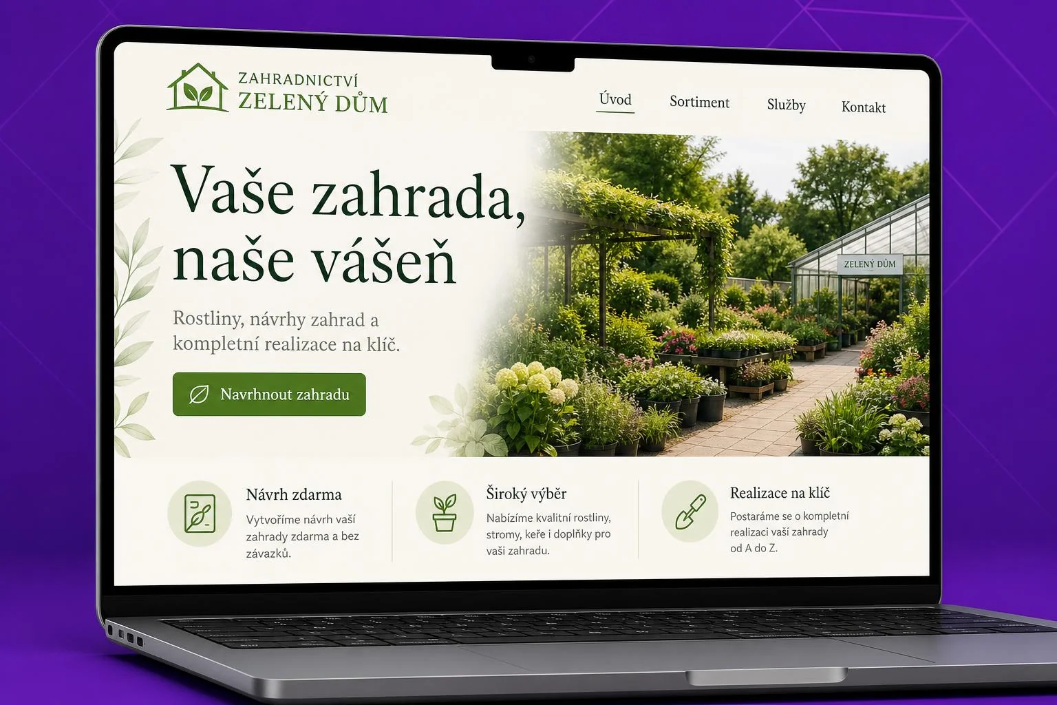 Ukázka možného řešení — Web pro služby na klíč